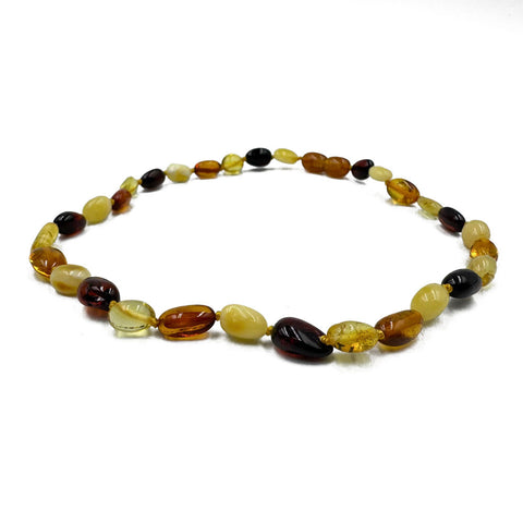 "KIDDO" Multi-Color Amber Small Nuggets Baby Necklace