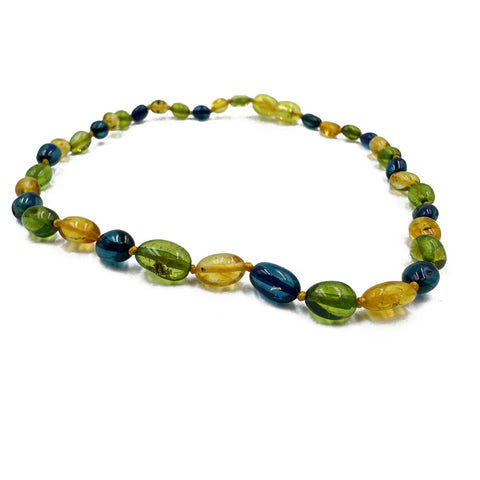 "KIDDO" Multi-Color Amber Small Nugget Baby Necklace