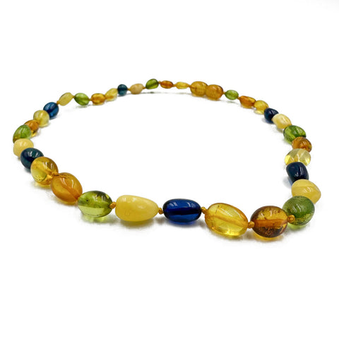 "KIDDO" Multi-Color Amber Small Nugget Baby Necklace
