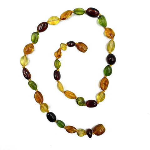 "KIDDO" Multi-Color Amber Small Nugget Baby Necklace