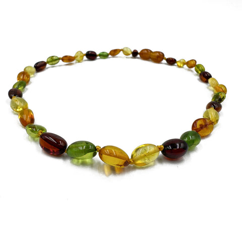 "KIDDO" Multi-Color Amber Small Nugget Baby Necklace