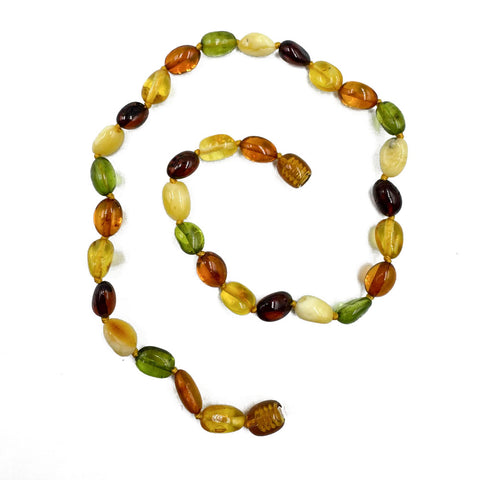 "KIDDO" Multi-Color Amber Small Nugget Baby Necklace