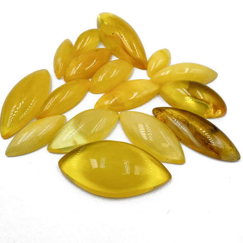 Milky Amber Marquise Shape Cabochons