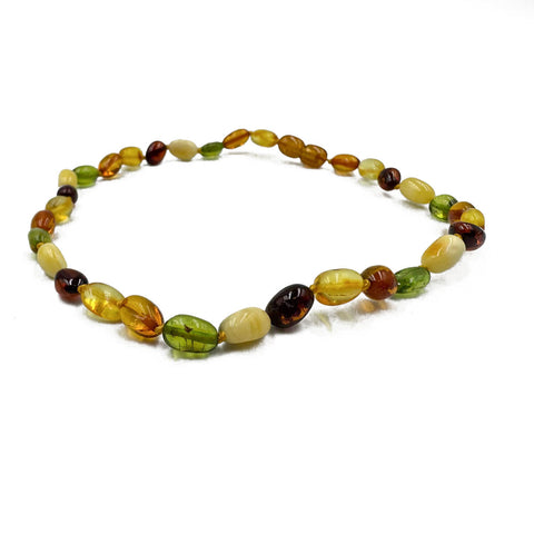 "KIDDO" Multi-Color Amber Small Nugget Baby Necklace