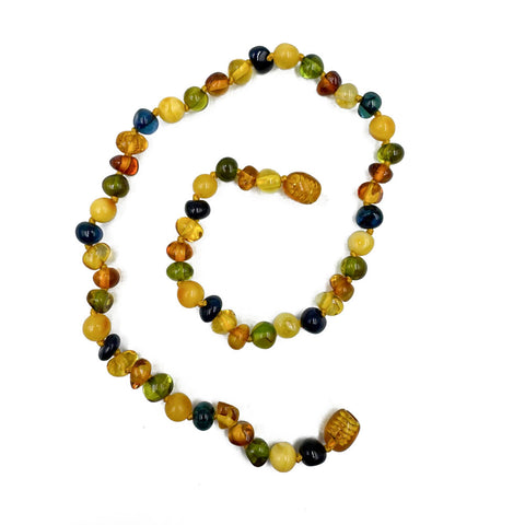 "KIDDO" Multi-Color Amber Baroque Beads Baby Necklace