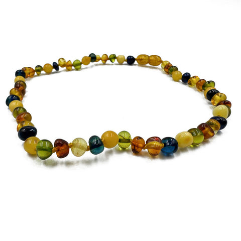 "KIDDO" Multi-Color Amber Baroque Beads Baby Necklace