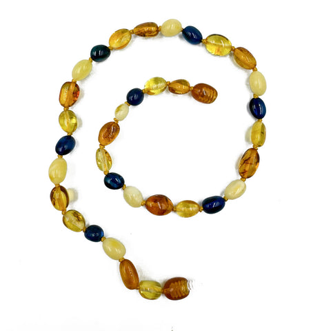 "KIDDO" Multi-Color Amber Small Nugget Baby Necklace