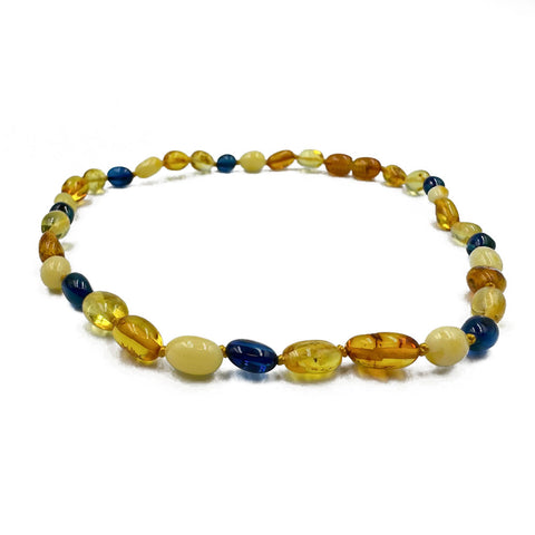 "KIDDO" Multi-Color Amber Small Nugget Baby Necklace
