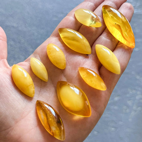 Milky Amber Marquise Shape Cabochons