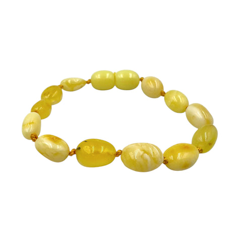 "KIDDO" Milky Amber Small Nugget Beads Baby Bracelet