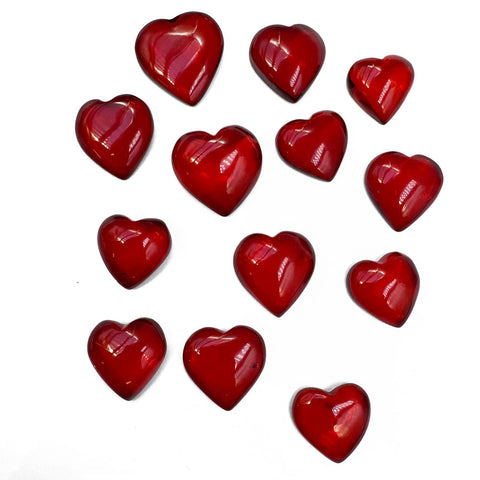Red Amber Heart Shape Cabochon