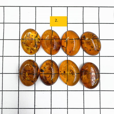Cognac Amber 12x18 Oval Shape Cabochons Set