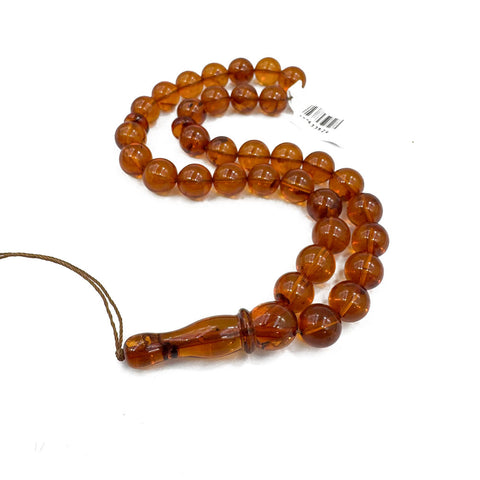 Cognac Amber Round 8.5 mm Islamic Prayer Beads