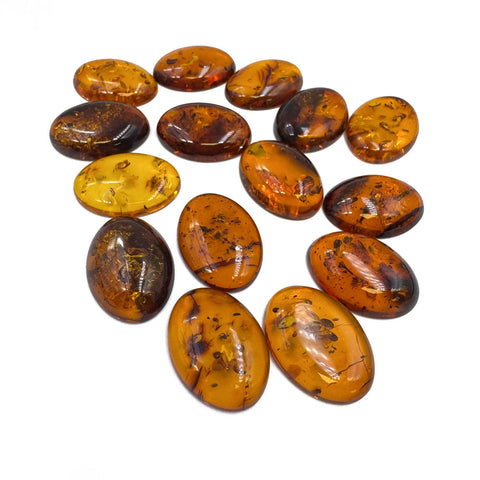Cognac Amber Oval Shape 18x25 mm Cabochons