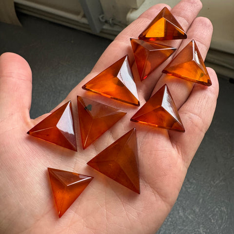 Cognac Amber Triangle Shape Cabochons