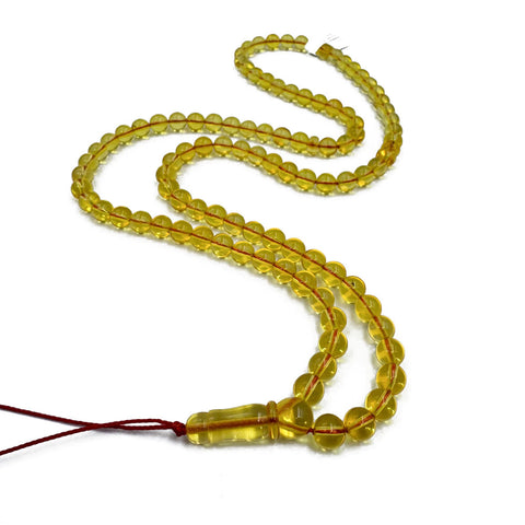 Transparent Amber Round Shape 6 mm Islamic Prayer Beads