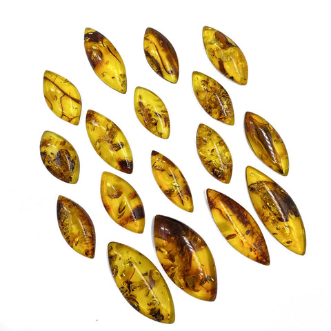 Light Cognac Amber Marquise Shape Cabochons