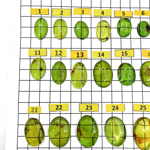 Green Amber Handmade Free Shape Cabochons