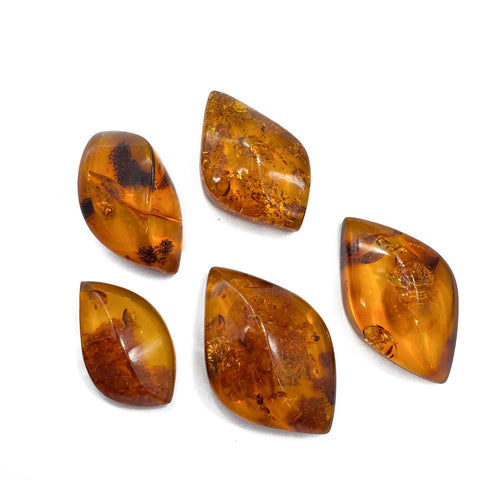 Cognac Amber Marquise Shape Cabochons