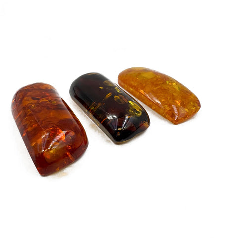 Cognac Amber Rectangular Free Shape Cabochons