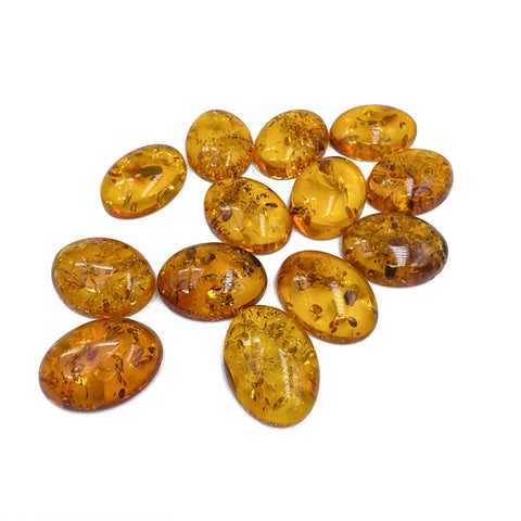 Light Cognac Amber Oval Shape 15x20 mm Cabochons