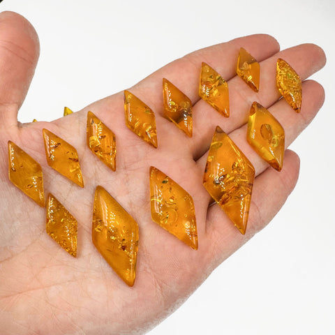 Honey Amber Rhombus Shape Cabochons