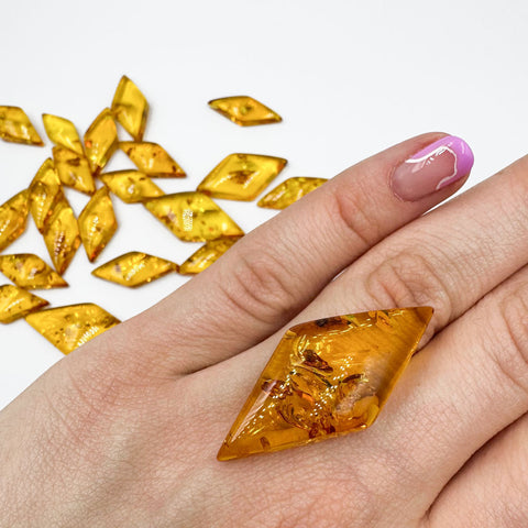 Honey Amber Rhombus Shape Cabochons