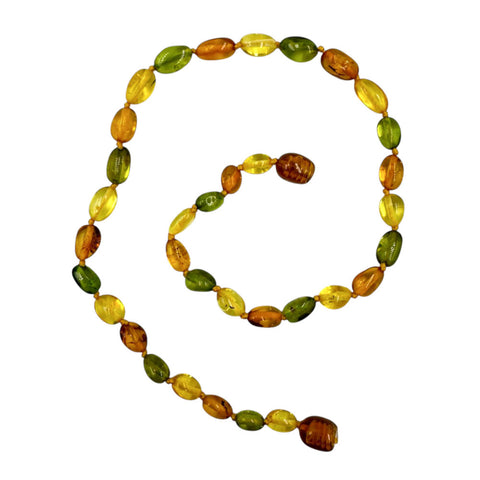 "KIDDO" Multi-Color Amber Small Nugget Baby Necklace