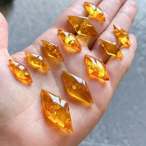 Honey Amber Rhombus Shape Cabochons