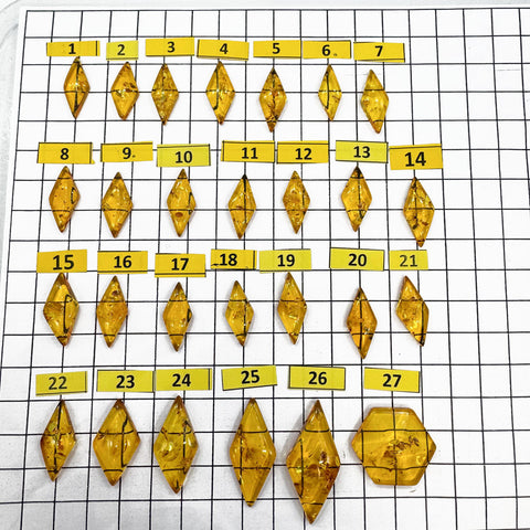 Honey Amber Rhombus Shape Cabochons