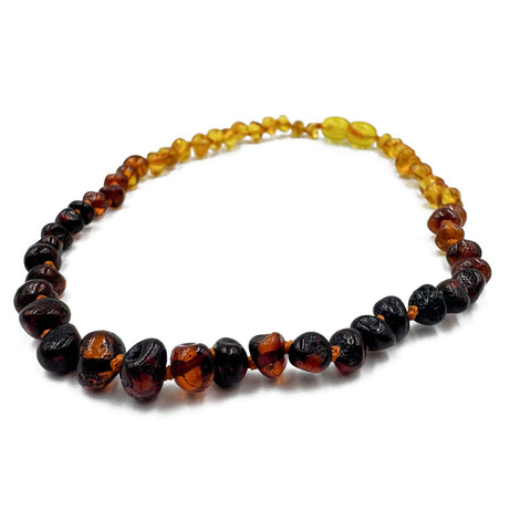 "KIDDO" Rainbow Amber Baroque Beads Baby Necklace
