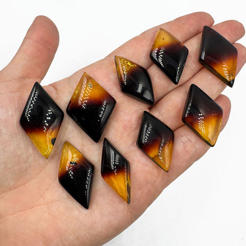 Gradient Amber Rhombus Shape Cabochons