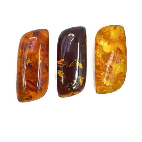 Cognac Amber Rectangular Free Shape Cabochons