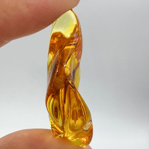 Natural Amber Wave Shape Stone With Insects
