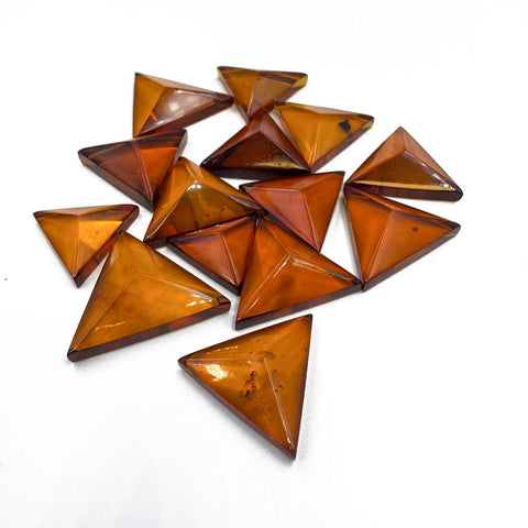 Cognac Amber Triangle Shape Cabochons