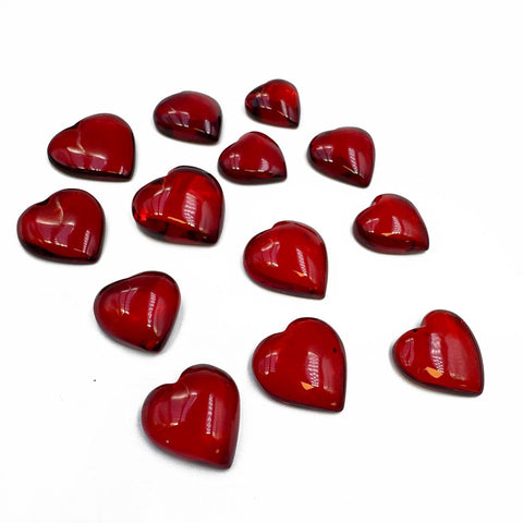 Red Amber Heart Shape Cabochon