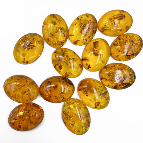 Light Cognac Amber Oval Shape 15x20 mm Cabochons