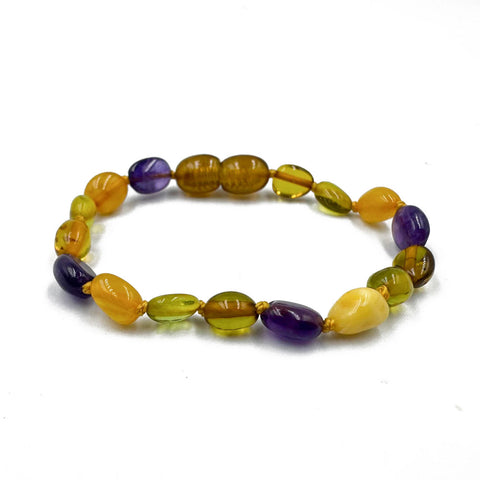 "KIDDO" Multi-Color Amber Small Nugget Beads Baby Bracelet