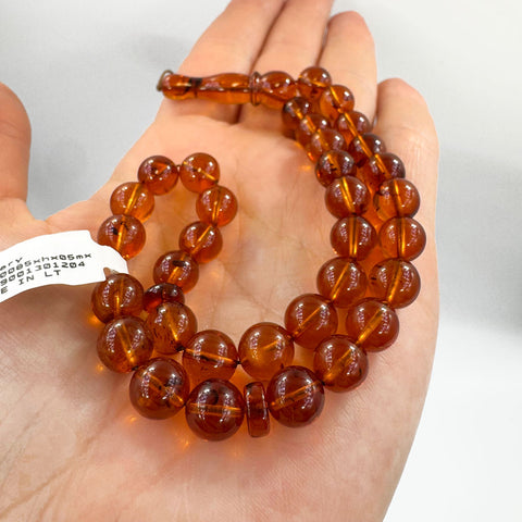Cognac Amber Round 8.5 mm Islamic Prayer Beads