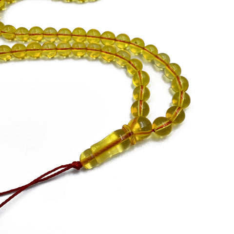 Transparent Amber Round Shape 6 mm Islamic Prayer Beads