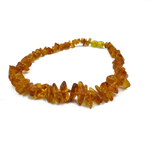 "KIDDO" Cognac Amber Chips Beads Baby Necklace