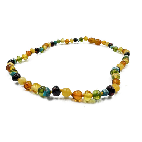 "KIDDO" Multi-Color Amber Baroque Beads Baby Necklace