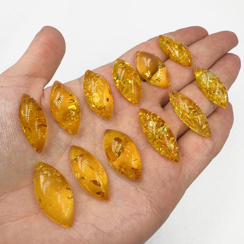 Lemon Amber Marquise Shape Cabochons