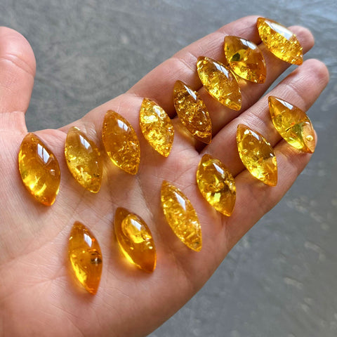 Lemon Amber Marquise Shape Cabochons