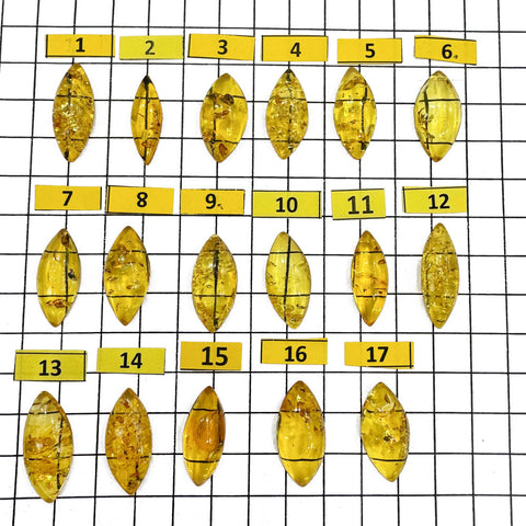 Lemon Amber Marquise Shape Cabochons