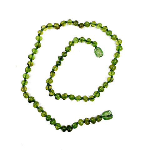 "KIDDO" Green Amber Baroque Beads Baby Necklace