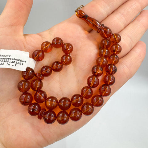 Cognac Amber Round 8.5 mm Islamic Prayer Beads
