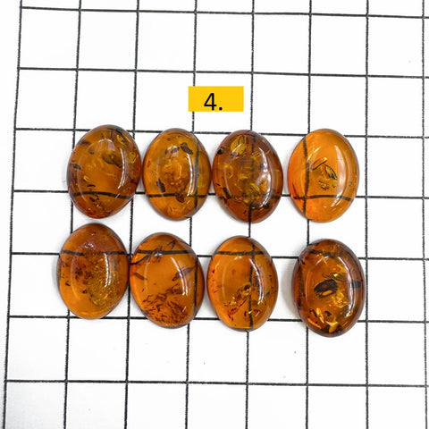Cognac Amber 12x18 Oval Shape Cabochons Set