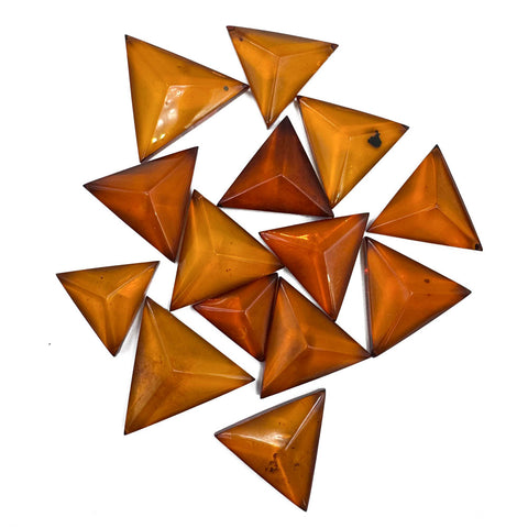 Cognac Amber Triangle Shape Cabochons