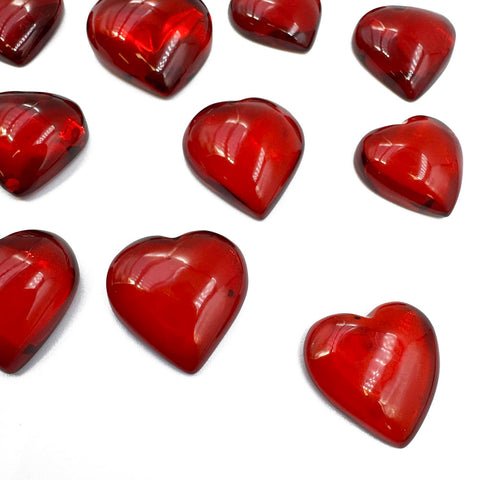 Red Amber Heart Shape Cabochon